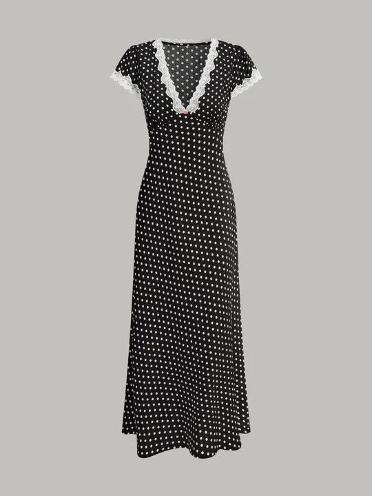 Valda Polka Dot Lace Dress