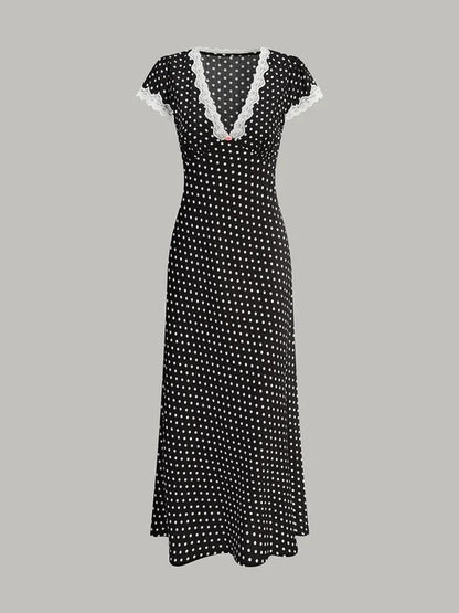 Valda Polka Dot Lace Dress