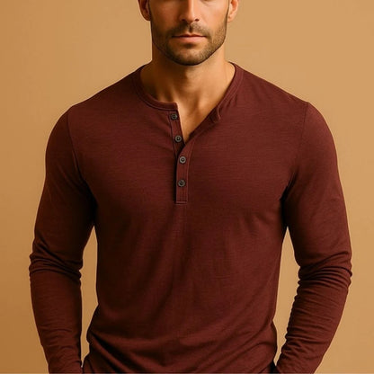 Henley Long Sleeve Shirt for Men