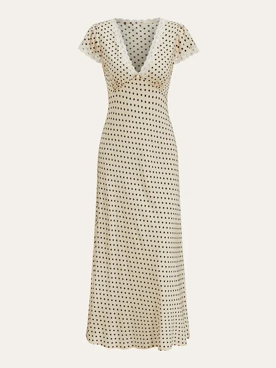 Valda Polka Dot Lace Dress