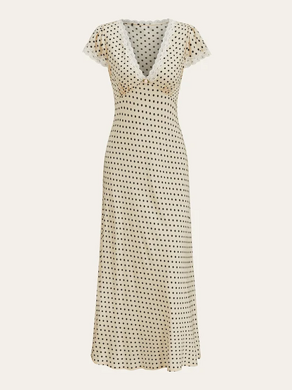 Valda Polka Dot Lace Dress