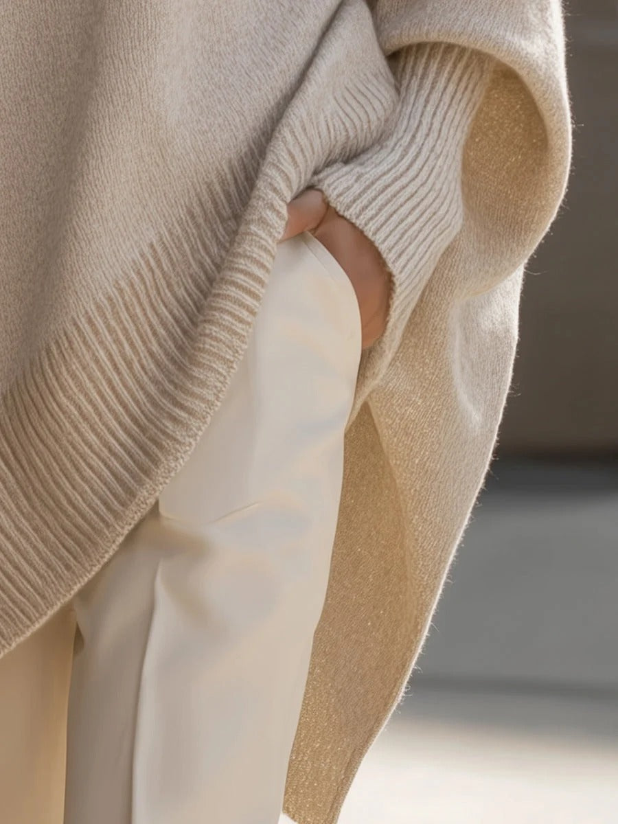 Oversized Asymmetrical Merino Wool Sweater