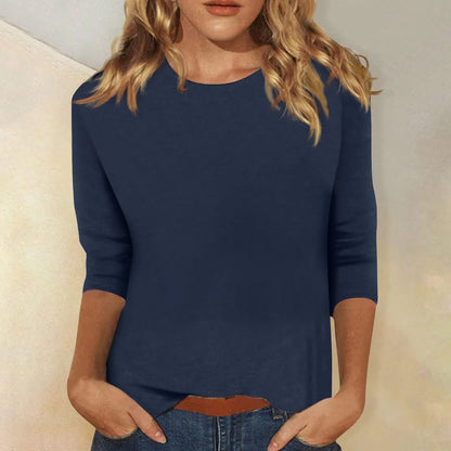 Women's Round Neck Three-Quarter Sleeve Tee