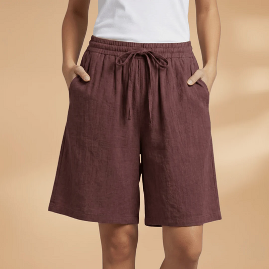 Relaxed Fit Cotton Shorts with Drawstring Waist