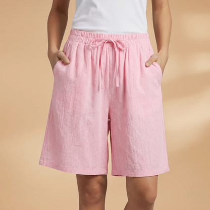 Relaxed Fit Cotton Shorts with Drawstring Waist
