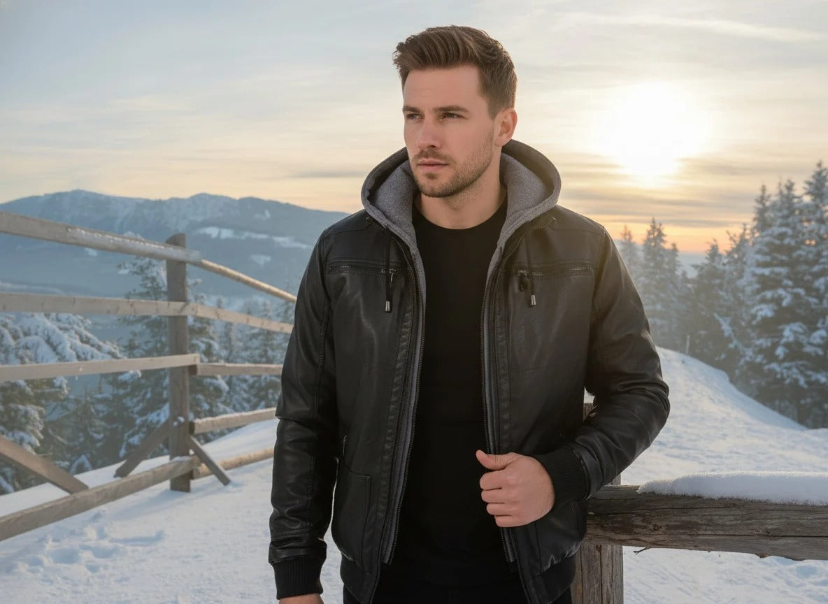 Luxury Leather Jacket with Modern Details