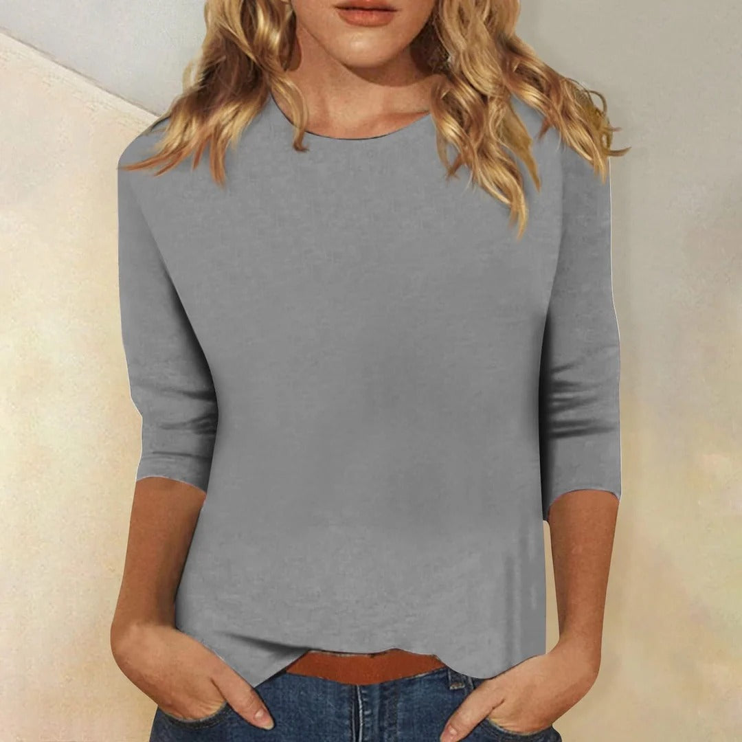 Women's Round Neck Three-Quarter Sleeve Tee
