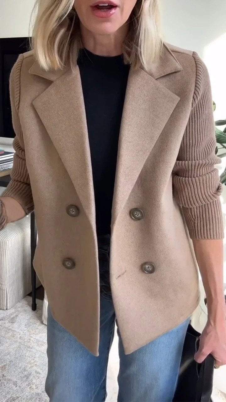 Olivia – Double-Breasted Knit Blazer