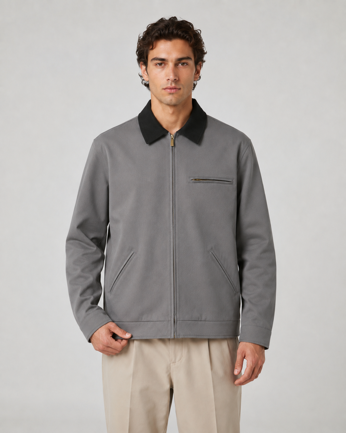 Men's Contrast Collar Barn Jacket