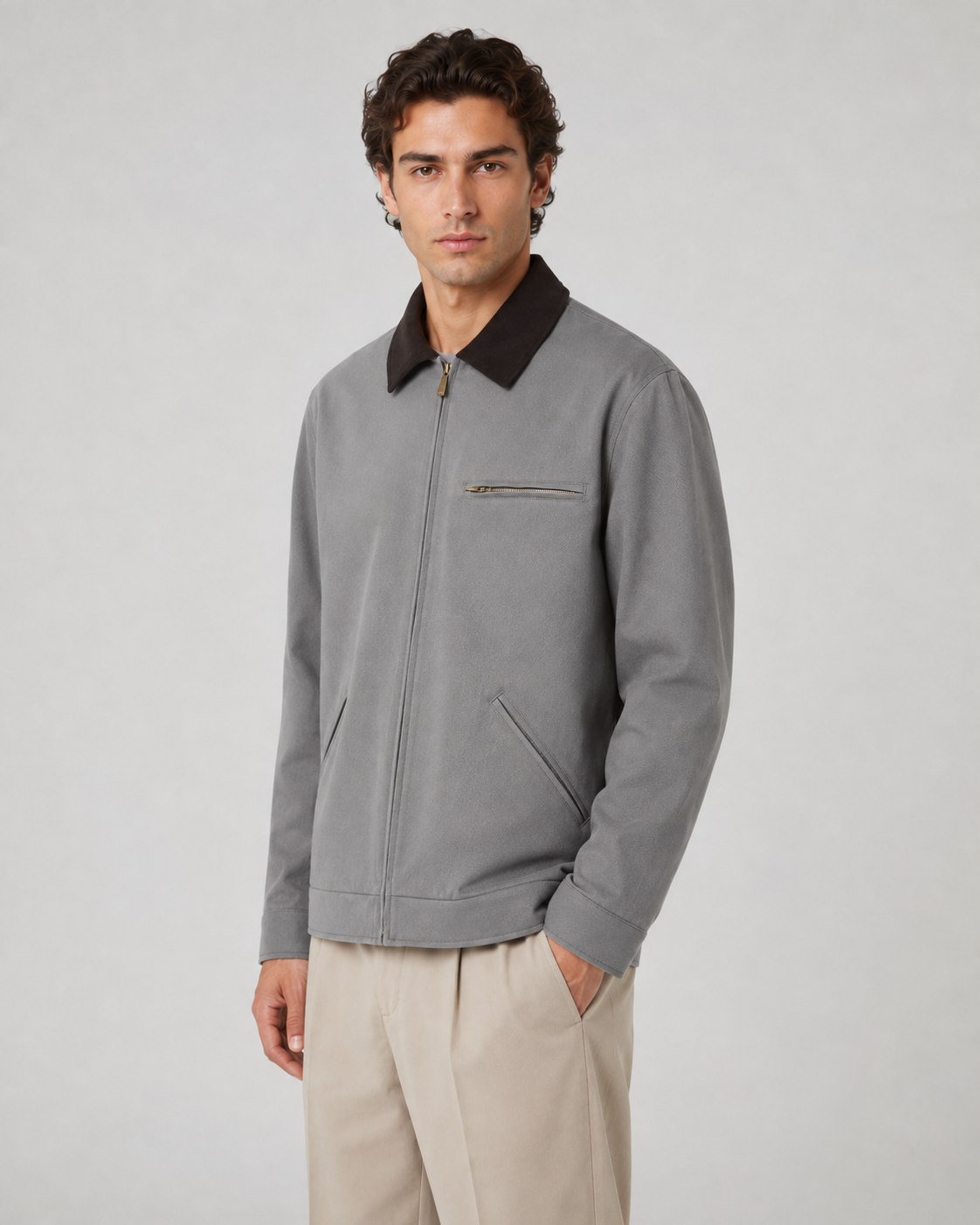 Men's Contrast Collar Barn Jacket