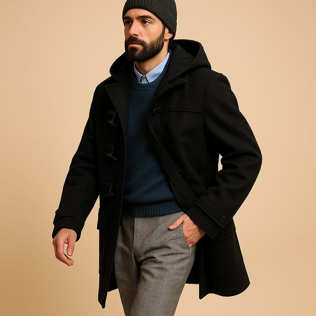 Men's Wool-Blend Tailored Winter Longline Coat