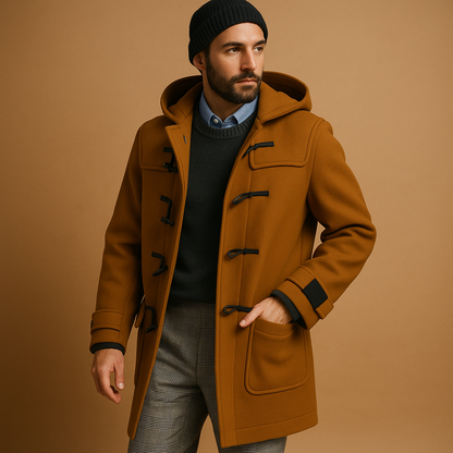 Men's Wool-Blend Tailored Winter Longline Coat