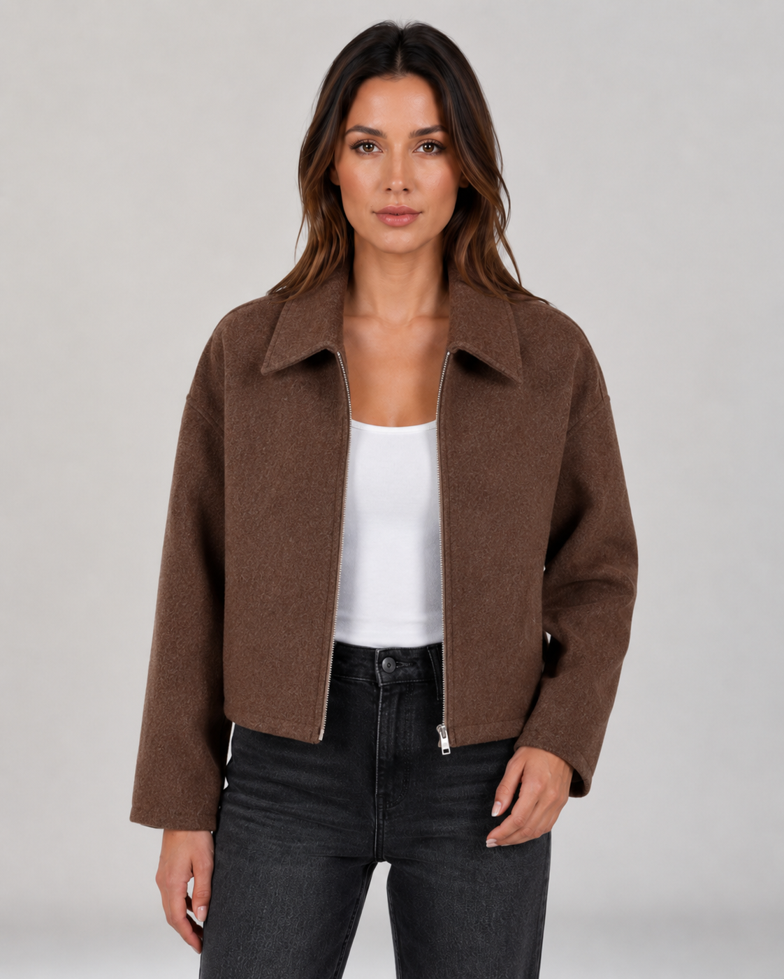 Women's Collared Zip-Up Jacket