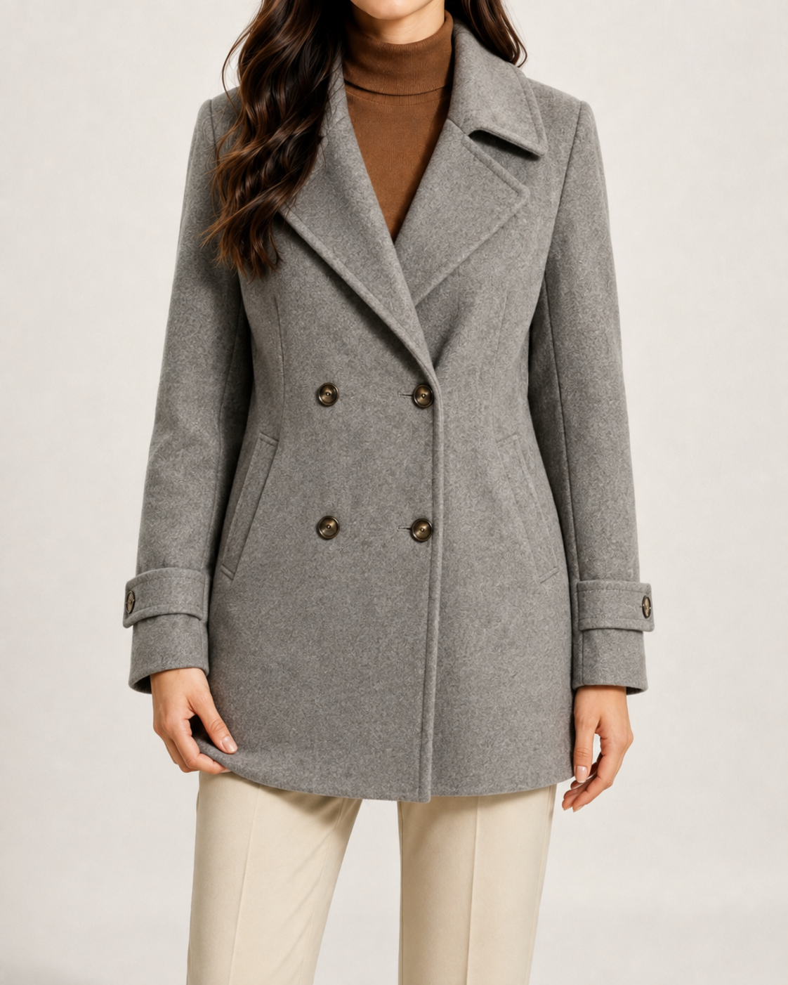 Women's Short Tailored Pea Coat