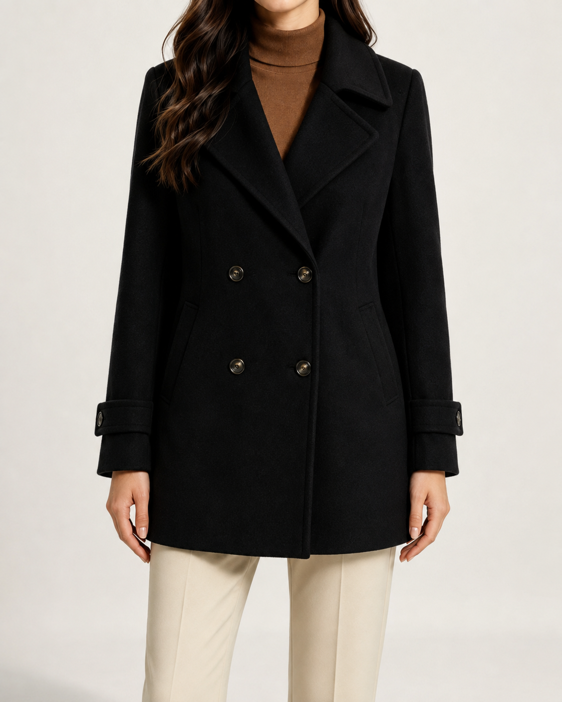 Women's Short Tailored Pea Coat
