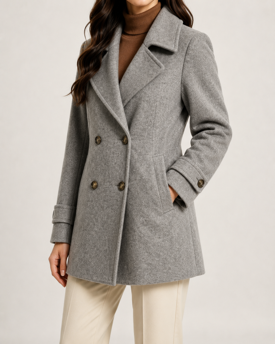 Women's Short Tailored Pea Coat