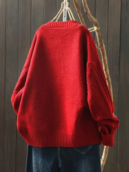 Lara | Women's Chunky Oversized Cable Knit Wool Cardigan