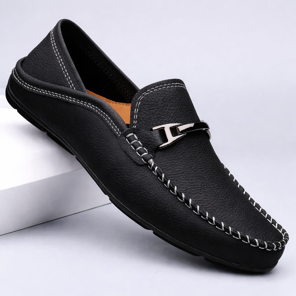 Leather Slip-On Loafers for Men