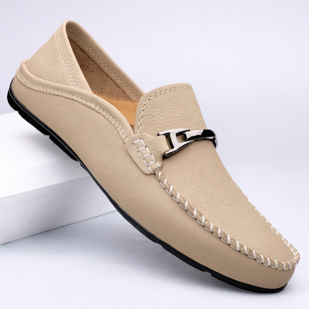 Leather Slip-On Loafers for Men