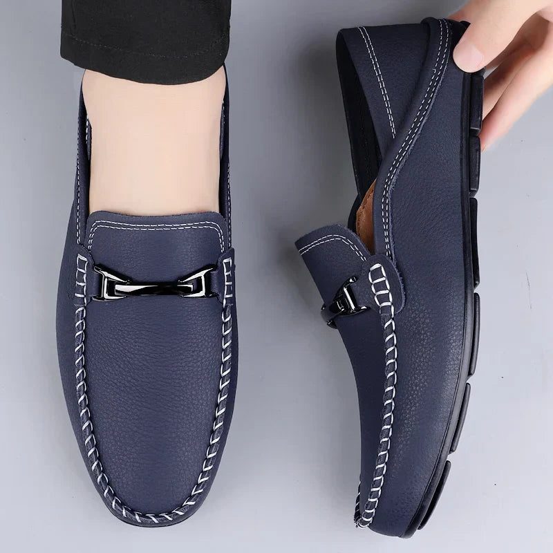Leather Slip-On Loafers for Men