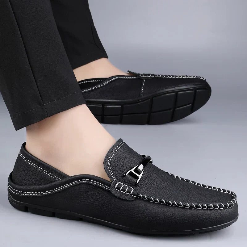 Leather Slip-On Loafers for Men