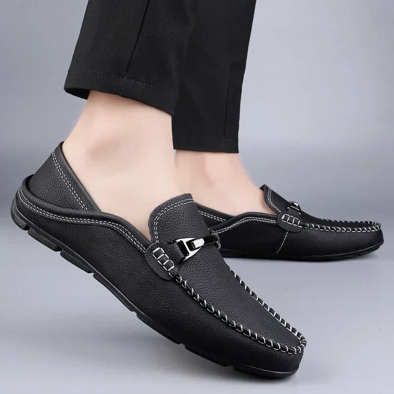 Leather Slip-On Loafers for Men