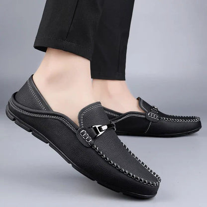 Leather Slip-On Loafers for Men