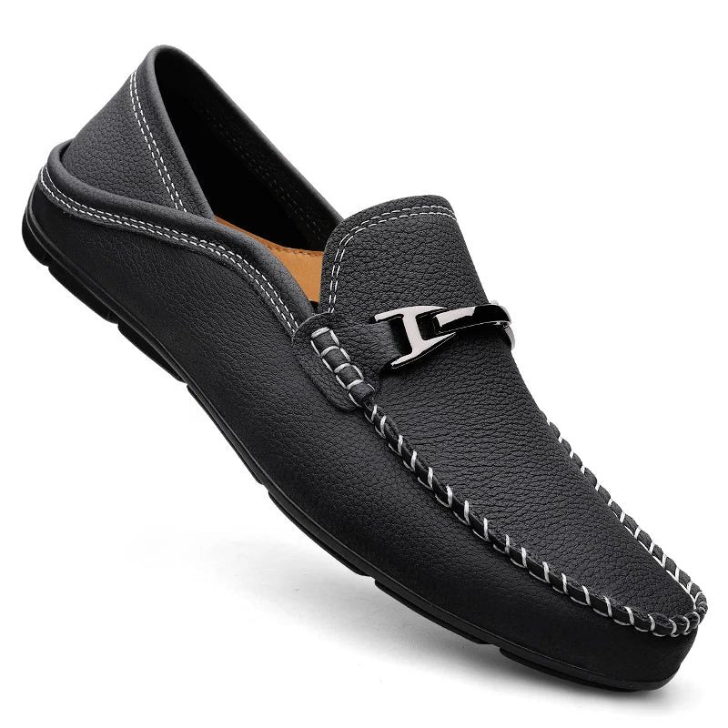 Leather Slip-On Loafers for Men