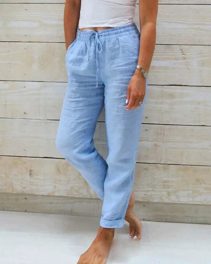 Marlene | Damen Luftige Leinen Sommerhose