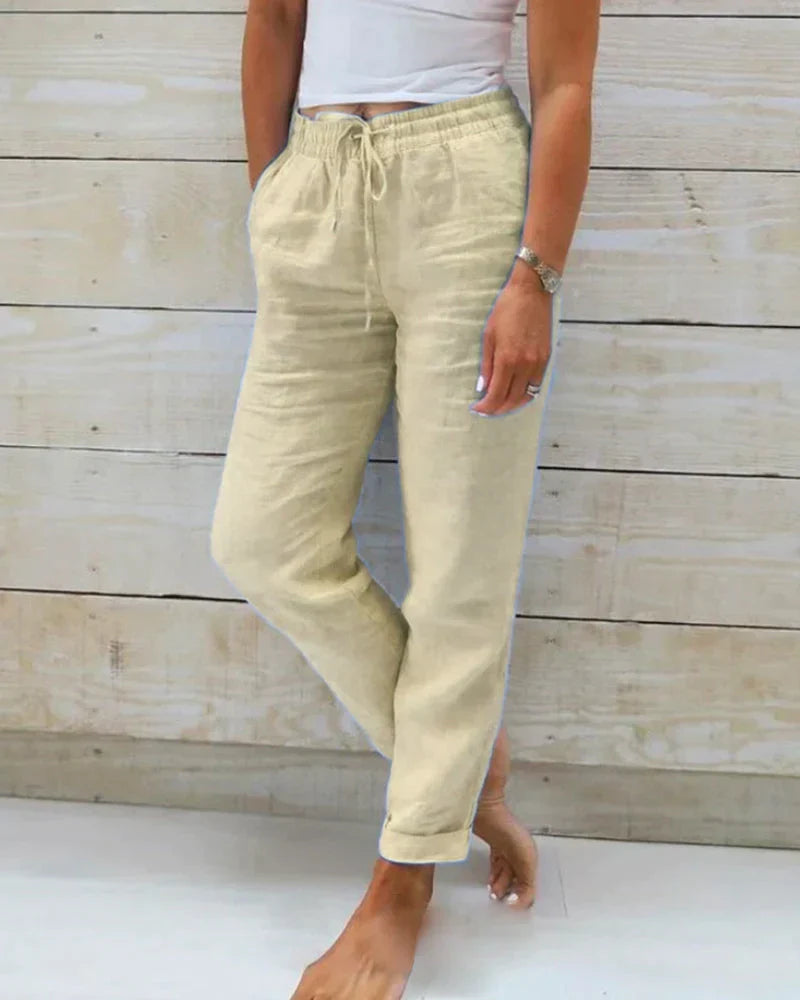 Marlene | Damen Luftige Leinen Sommerhose