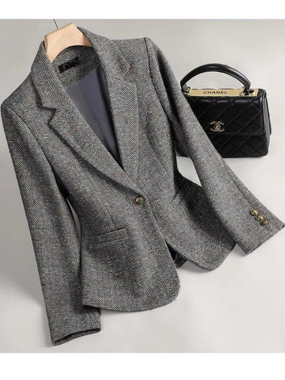 Cara | Women's Herringbone Wool Blazer