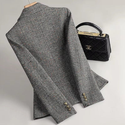 Cara | Women's Herringbone Wool Blazer