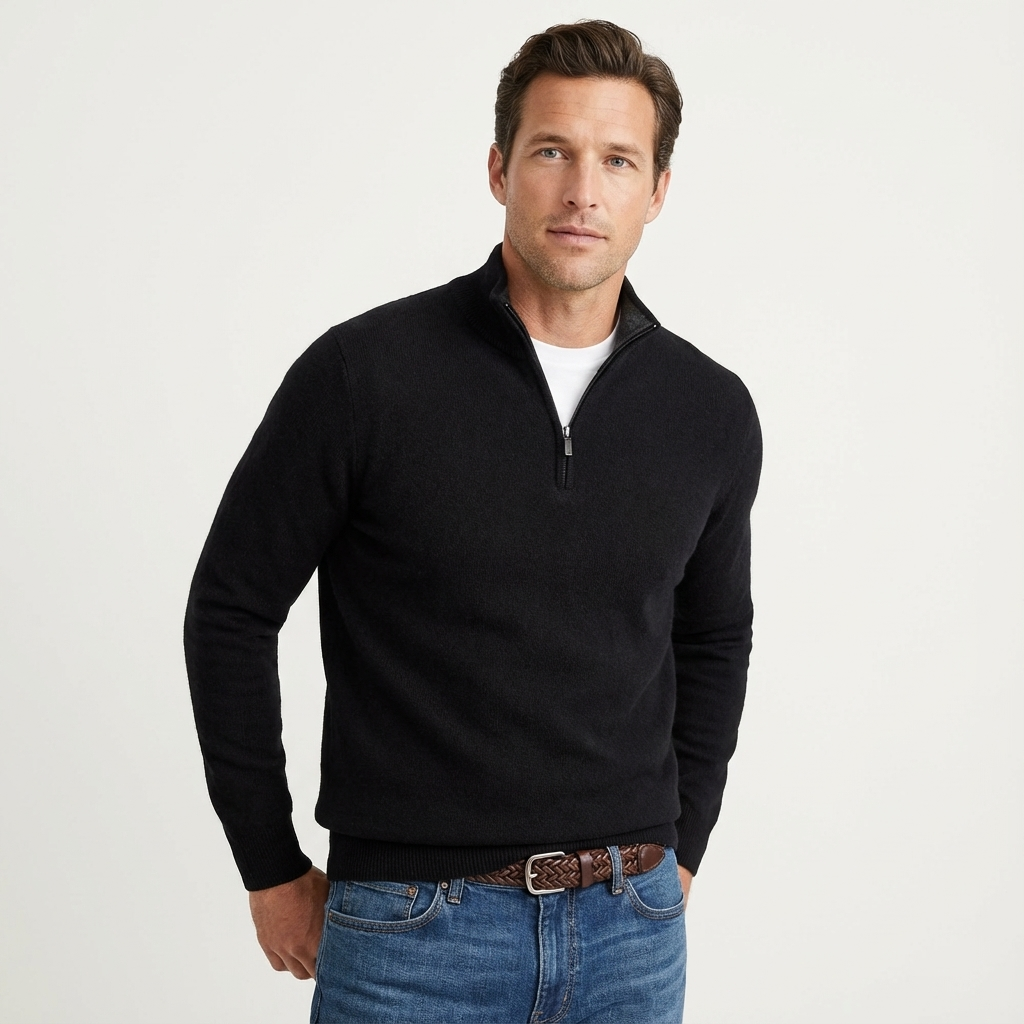 Men's Classic Quarter-Zip Jumper – Versatile Smart-Casual Pullover