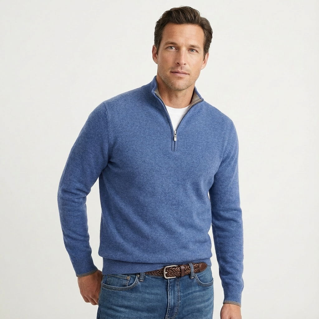 Men's Classic Quarter-Zip Jumper – Versatile Smart-Casual Pullover