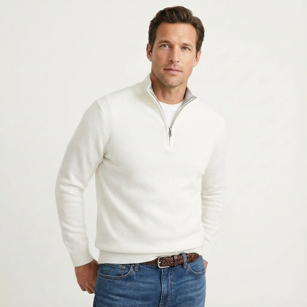 Men's Classic Quarter-Zip Jumper – Versatile Smart-Casual Pullover