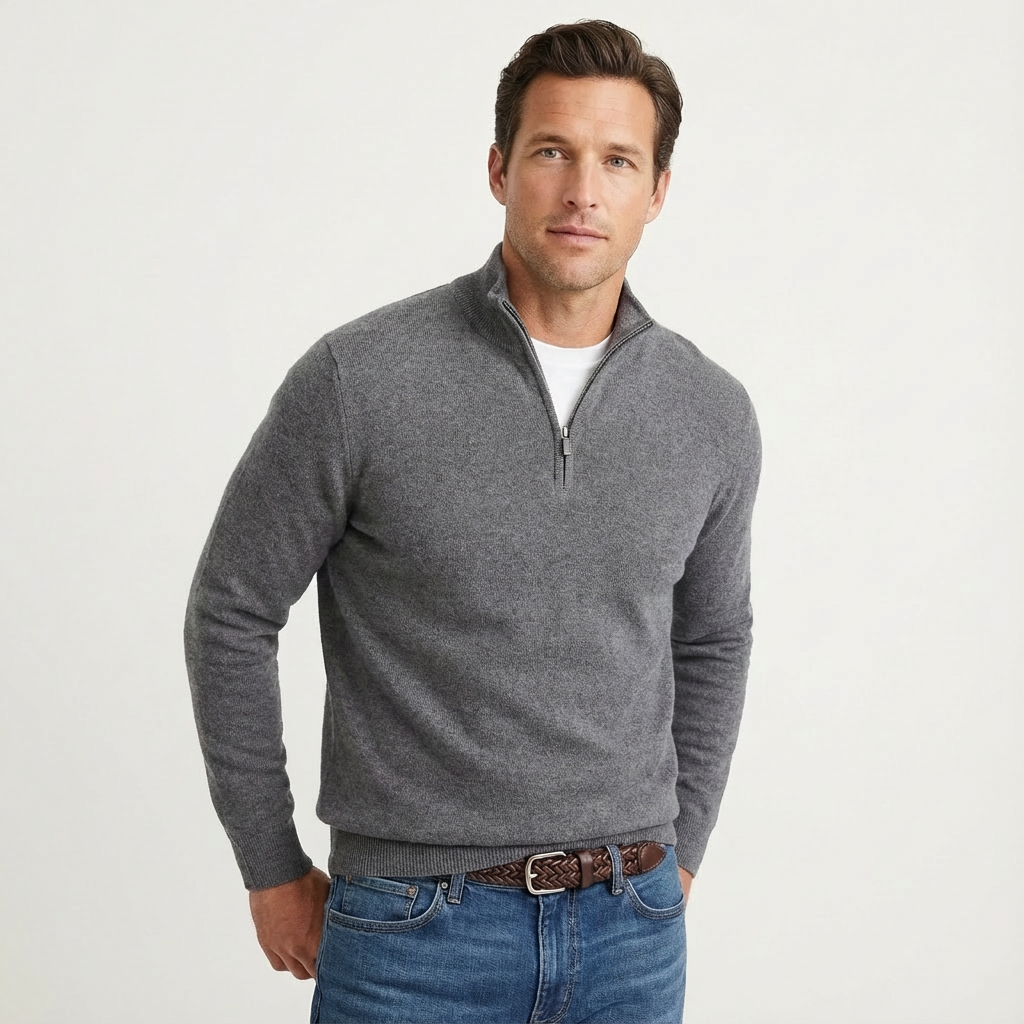 Men's Classic Quarter-Zip Jumper – Versatile Smart-Casual Pullover