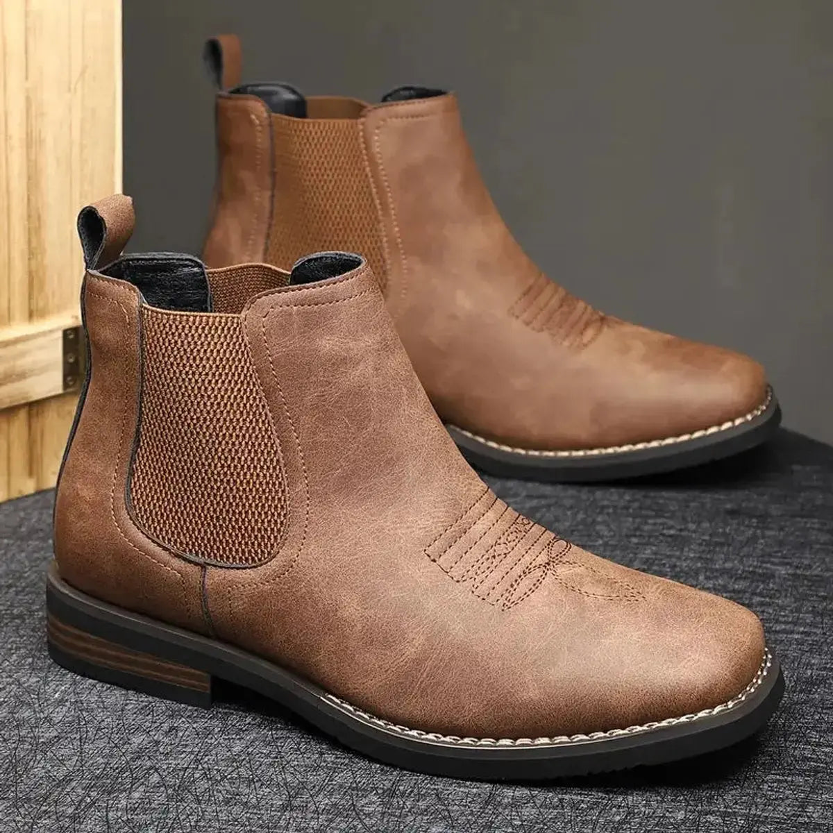 Thomas | Men's Boots Chelsea Slip-On Western-Stitch Ankle Boots