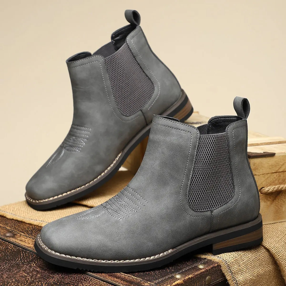 Thomas | Men's Boots Chelsea Slip-On Western-Stitch Ankle Boots