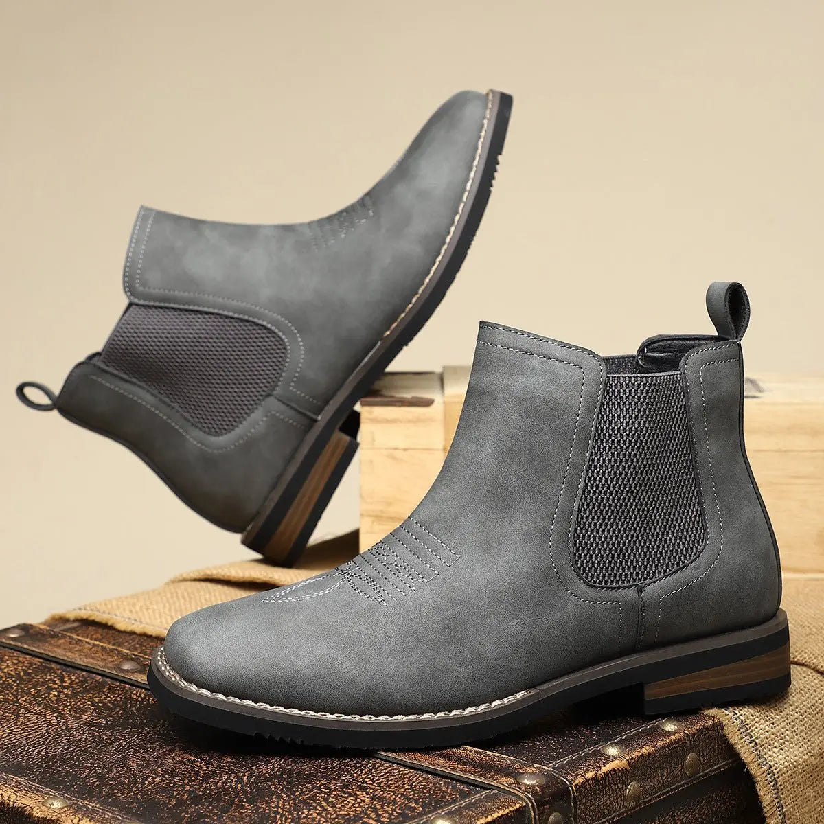 Thomas | Men's Boots Chelsea Slip-On Western-Stitch Ankle Boots