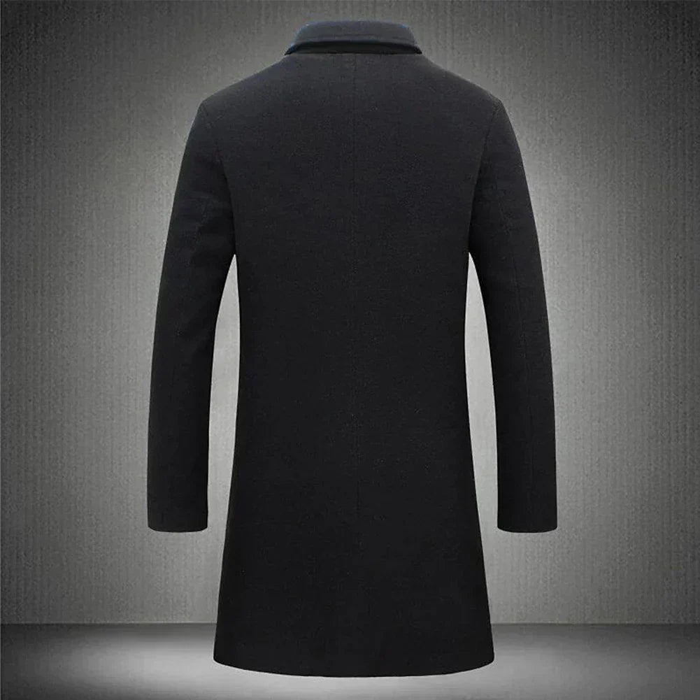 Men's Classic Tailored Overcoat – Navy, Black, Beige Options