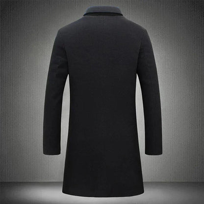 Men's Classic Tailored Overcoat – Navy, Black, Beige Options