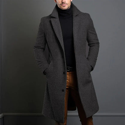 Men's Classic Tailored Overcoat – Navy, Black, Beige Options