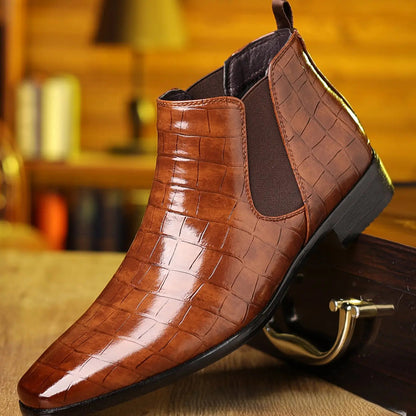 Edward | Men's Croc-Embossed Slip-On Chelsea Boots