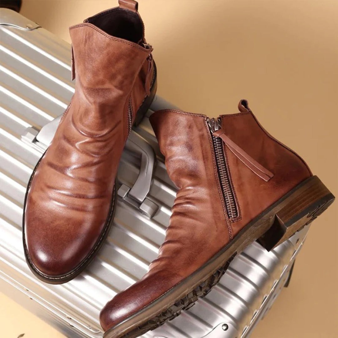 Men's Fashionable Zipper Boots for All Seasons