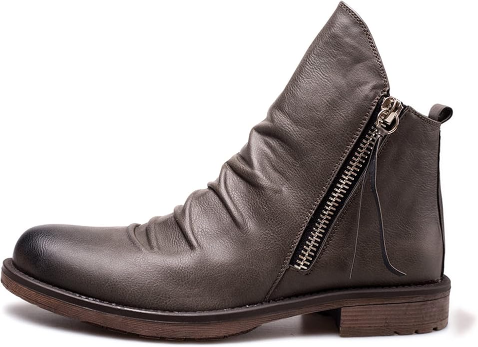 Men's Fashionable Zipper Boots for All Seasons