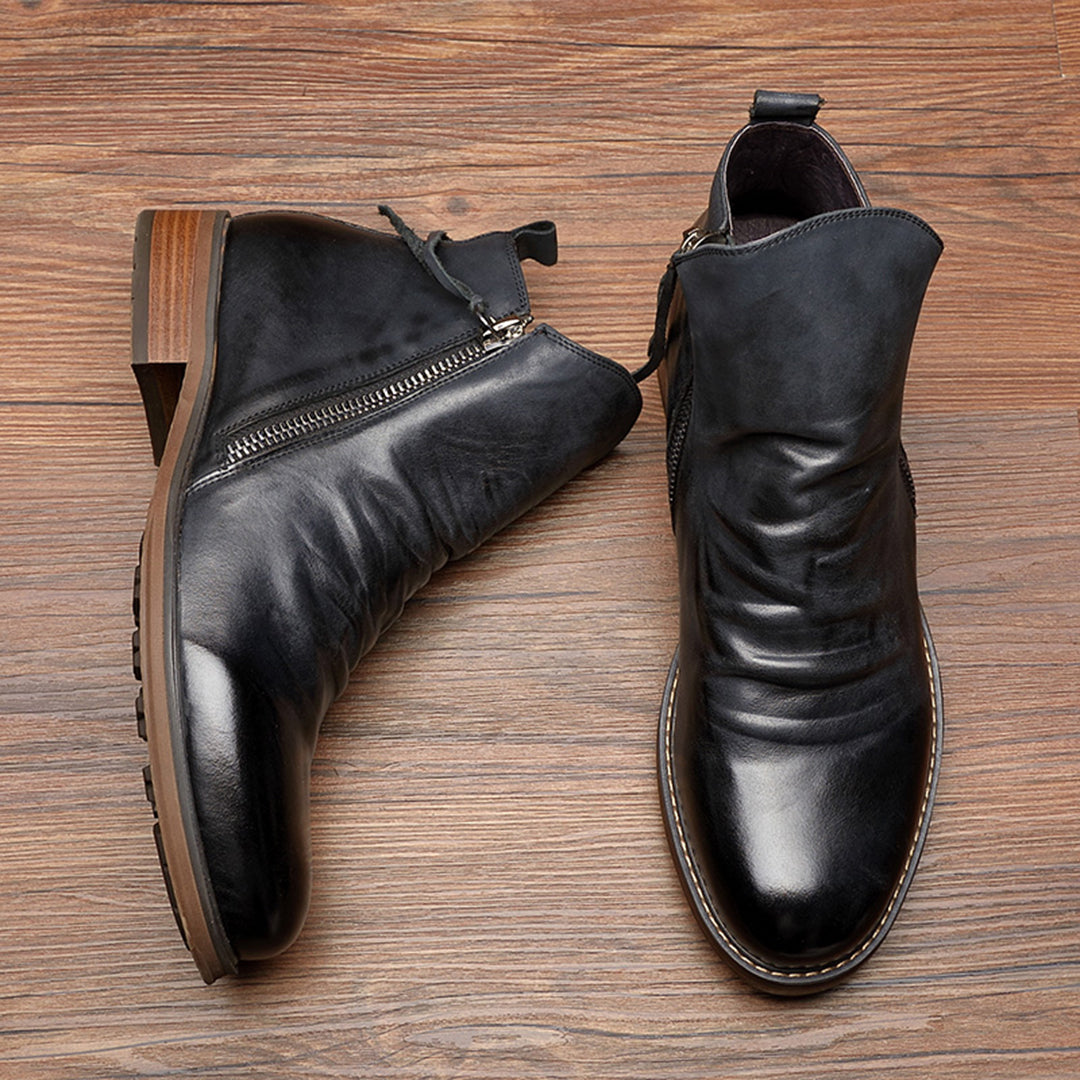 Men's Fashionable Zipper Boots for All Seasons