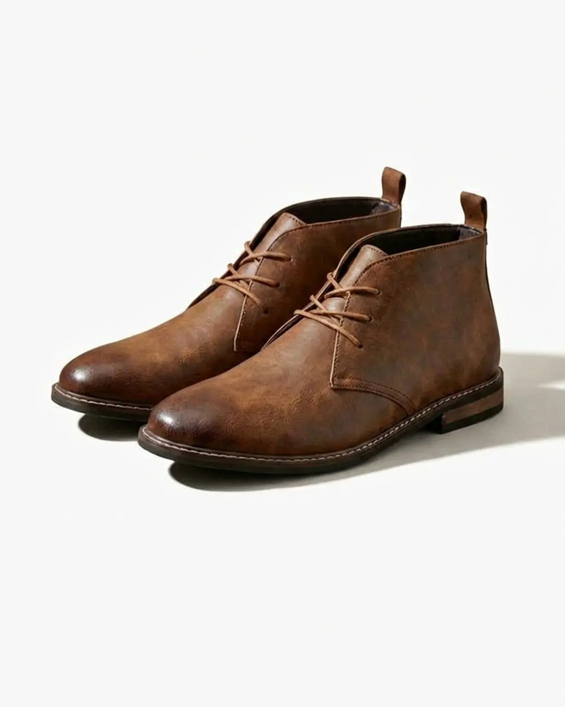 Muhammad | Men's Full-Grain Leather Lace-Up Chukka Boots