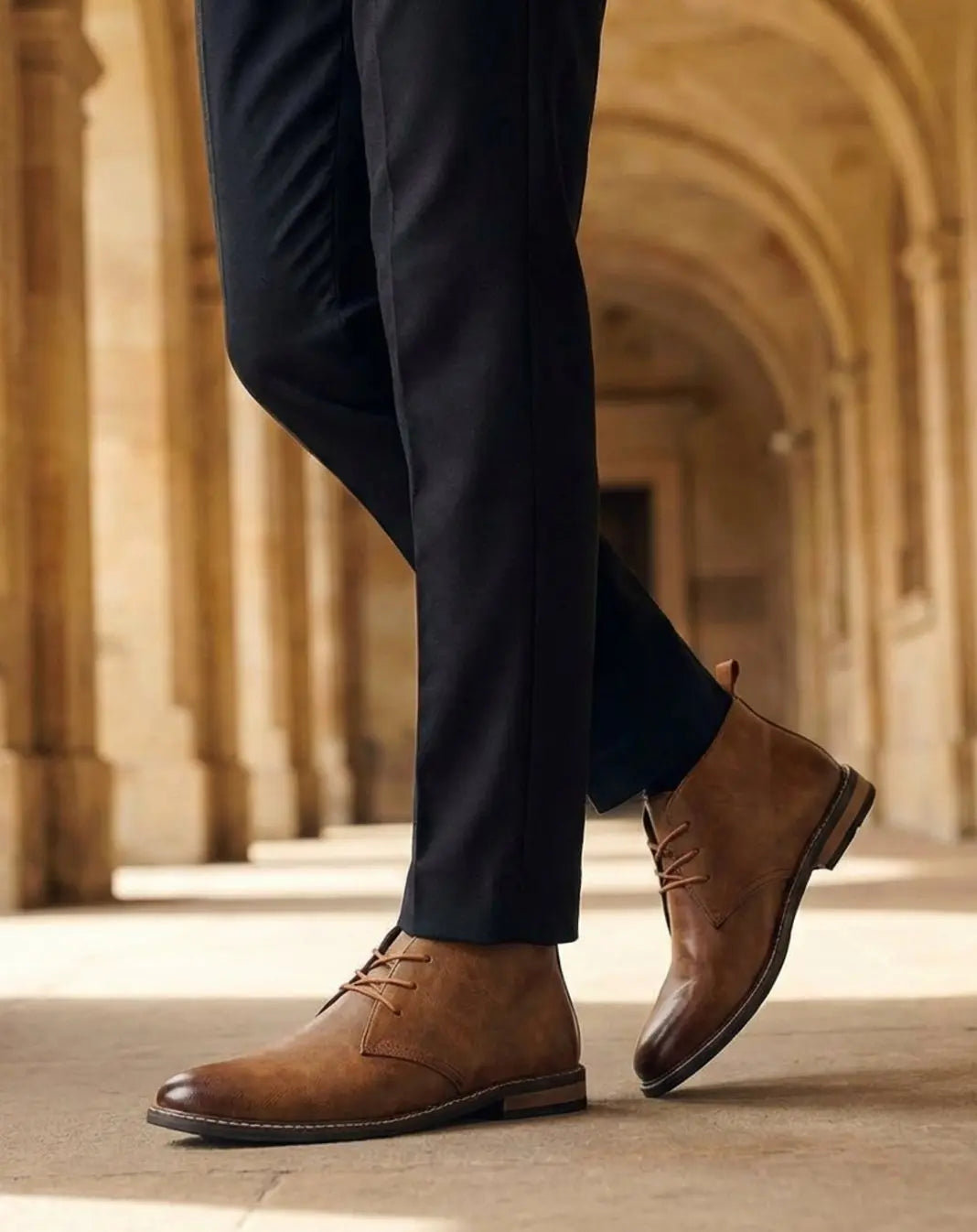 Muhammad | Men's Full-Grain Leather Lace-Up Chukka Boots
