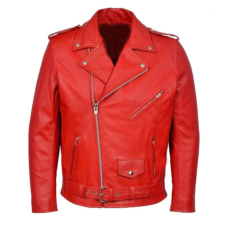 Men's Biker Jacket with Asymmetrical Zip