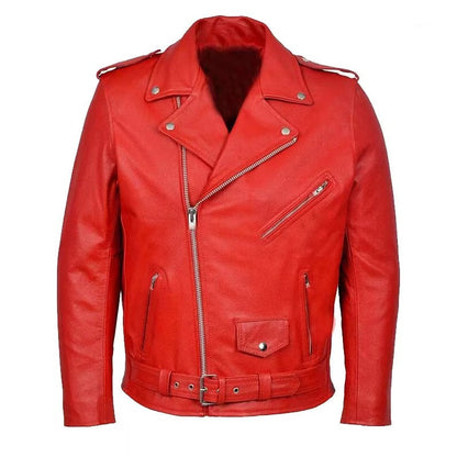 Men's Biker Jacket with Asymmetrical Zip